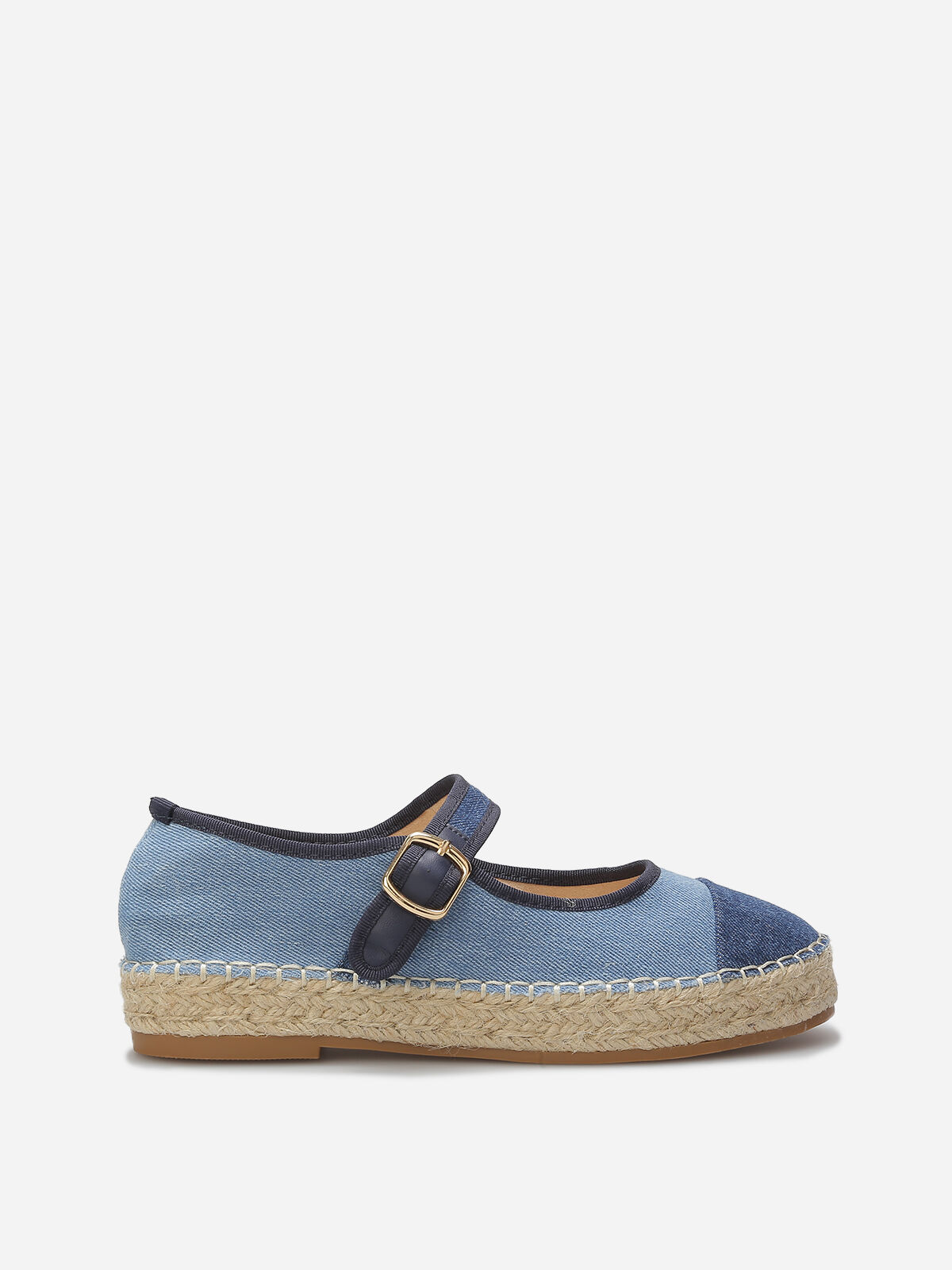 Espadrilles en denim avec bride- Bleu