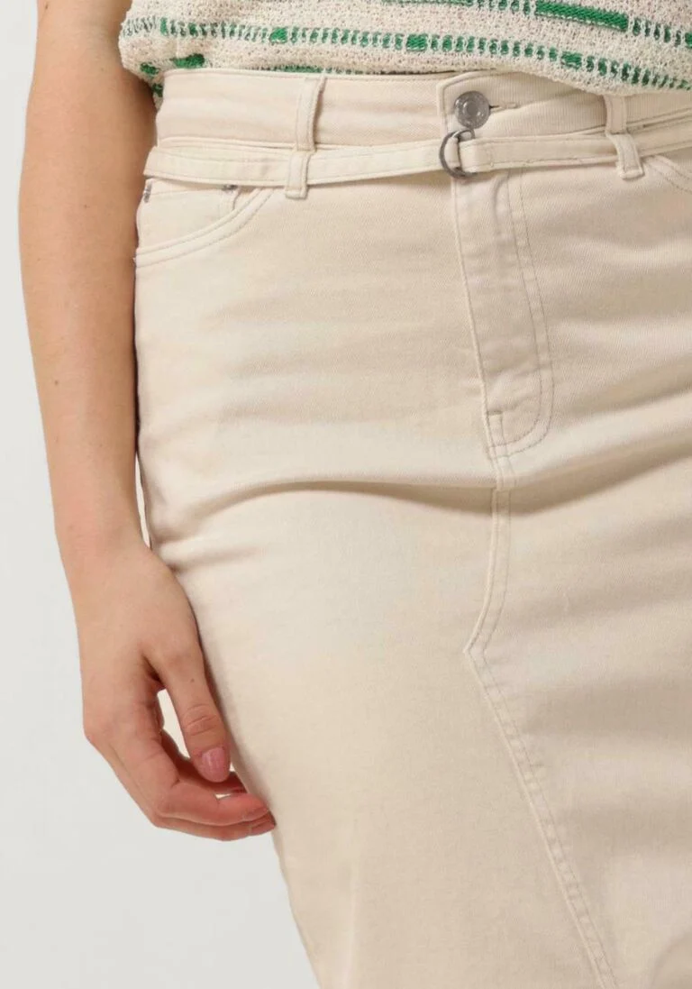 SUMMUM gebroken wit summum midirok denim skirt comfi cotton twill