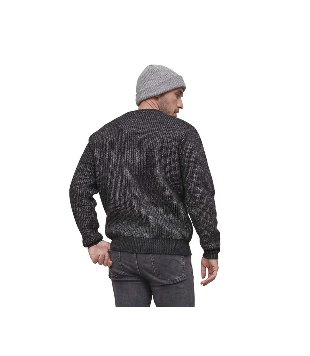 Pull effet denim en côte anglaise avec écusson sur la manche Matt