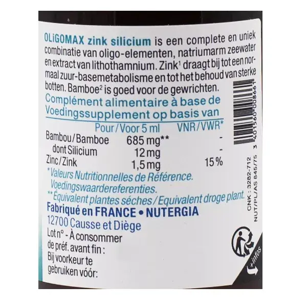 Nutergia Oligomax Zinco e Silício 150ml