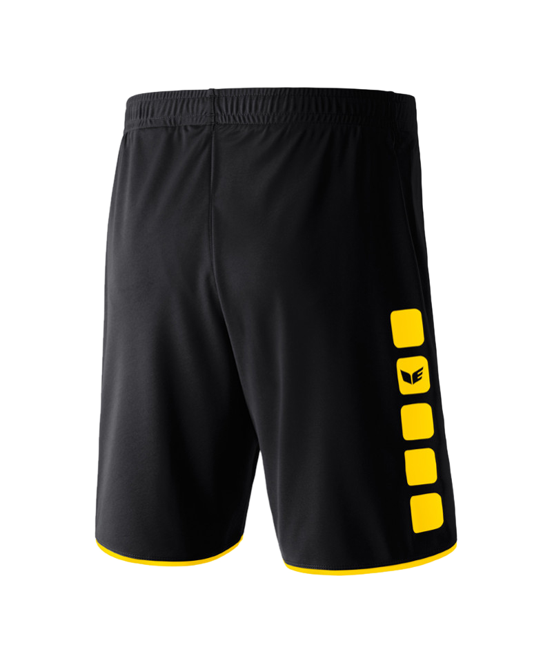 Erima 5-Cubes Short Schwarz Gelb