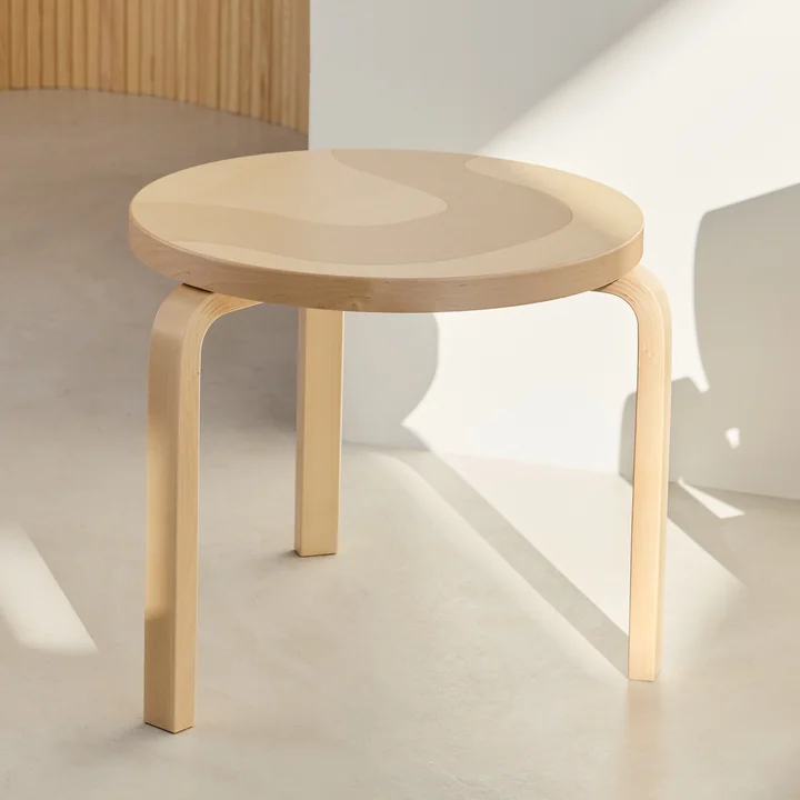 Artek x Marimekko - 90D Beistelltisch, Seireeni, Birke natur (Anniversary Edition)