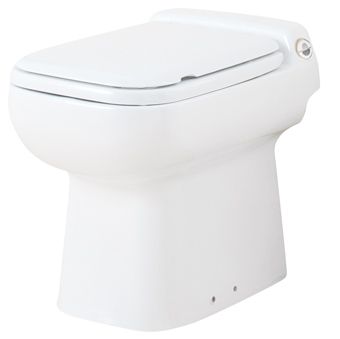 Sanibroyeur Sanicompact closetpot Sanicompact Luxe ECO  met fecaliënvermaler incl. closetzitting 360x520x410mm wit