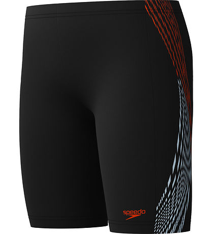 Speedo Badehose - Plastisol Placement Jammer - Schwarz m. Orange