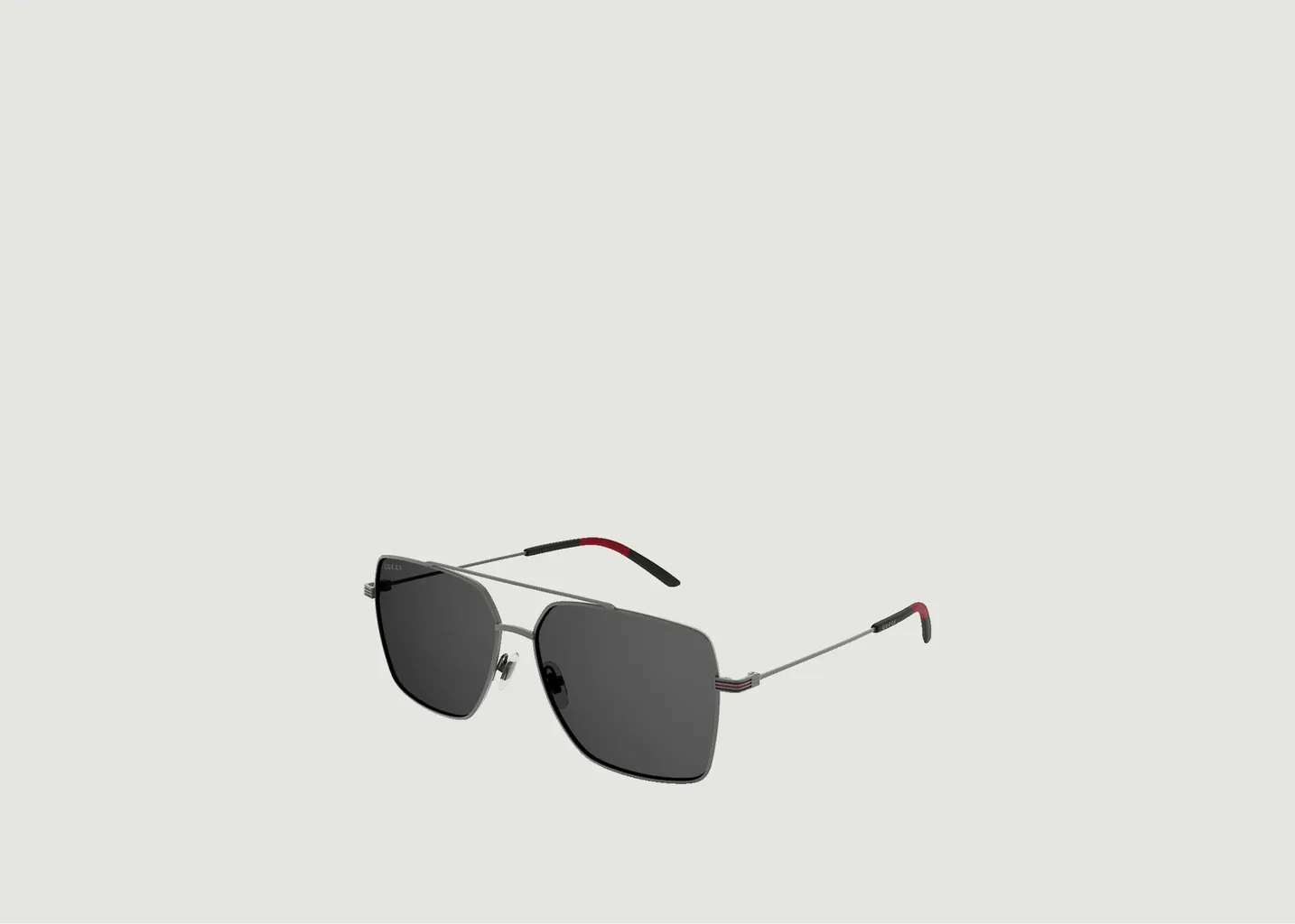 Lunettes de soleil carrées en ruthénium et émail Gucci