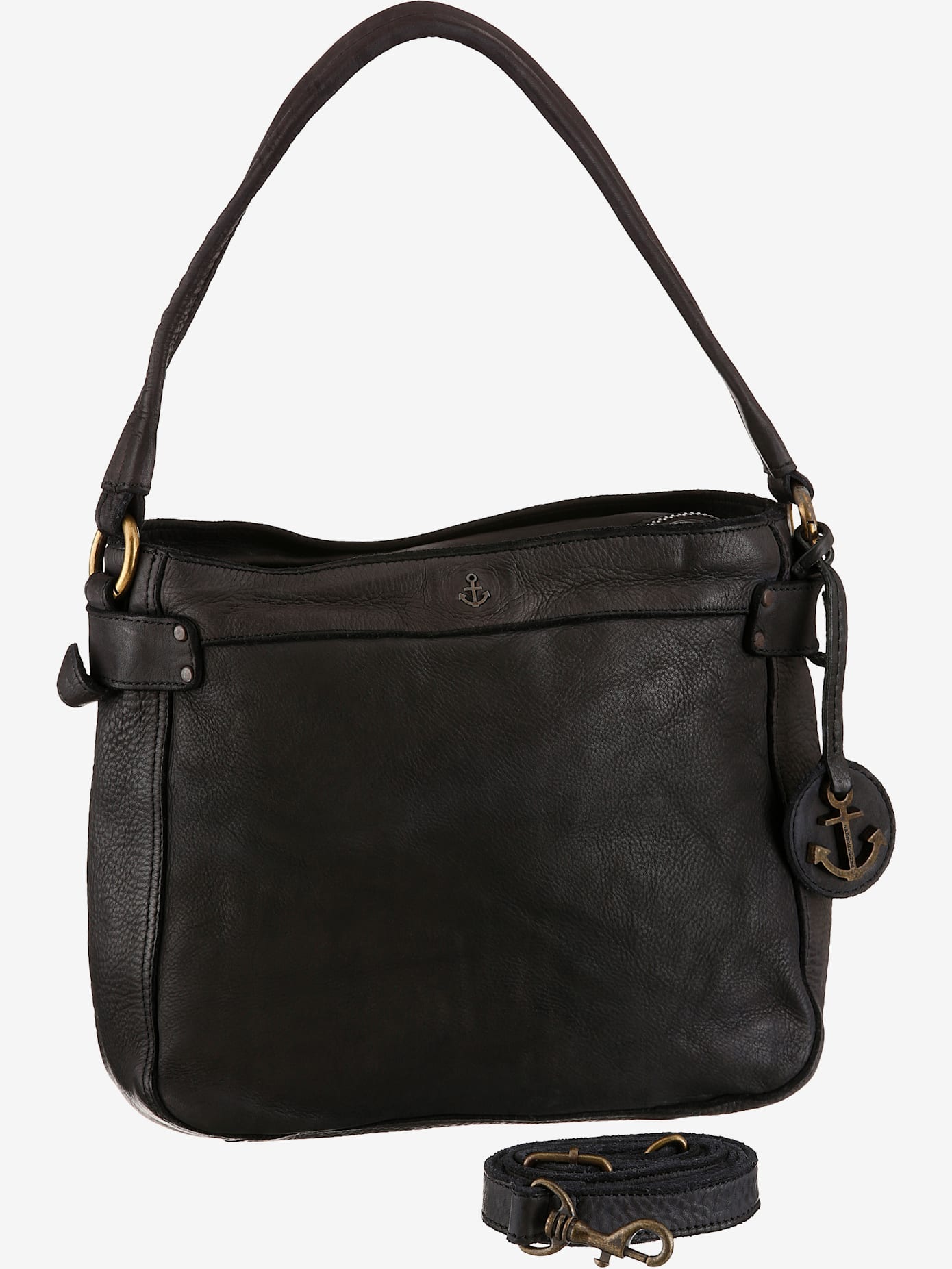 Sac hobo en cuir délavé