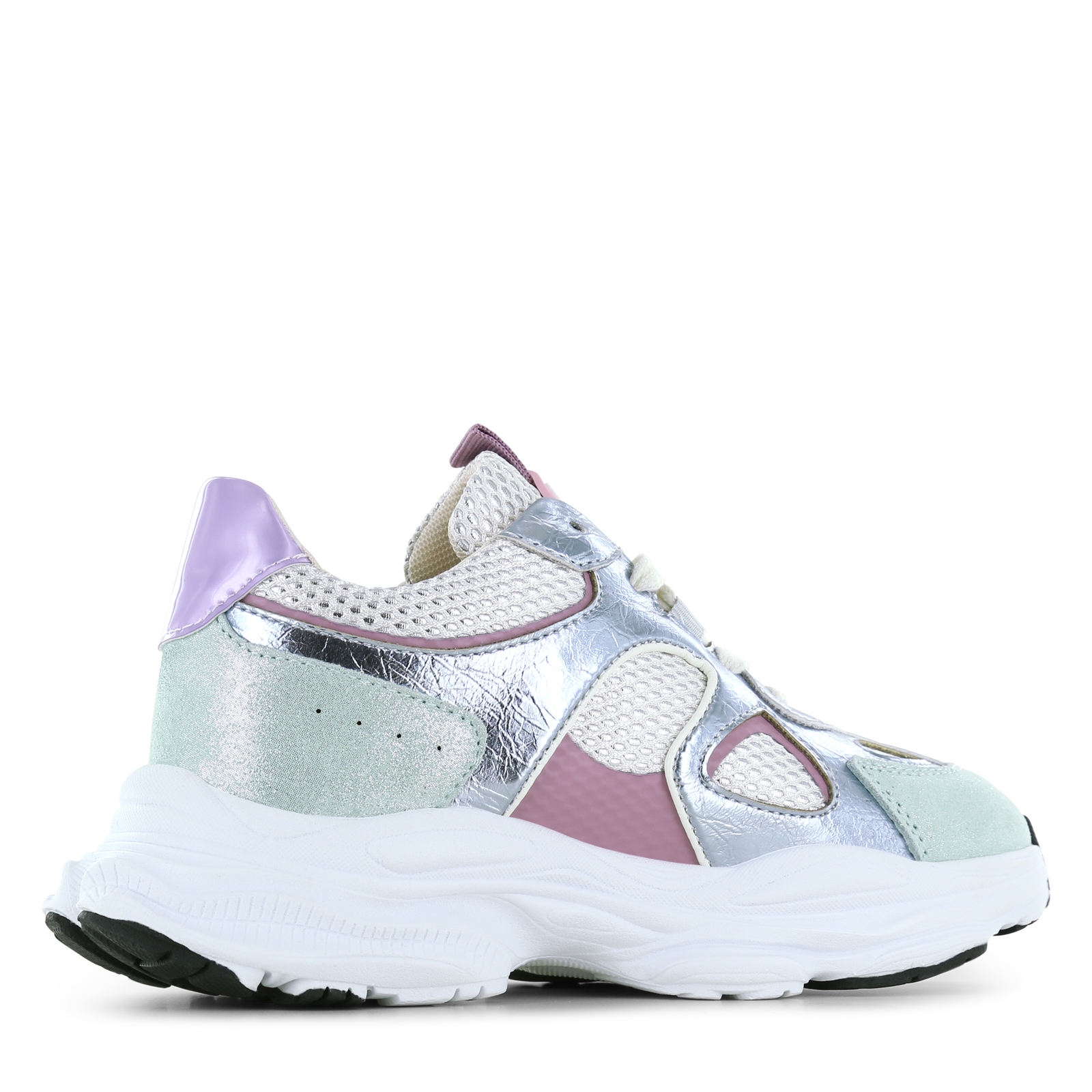 Shoesme metallic multicolor sneaker Mesh, Metallic, Microfiber leer, Suède