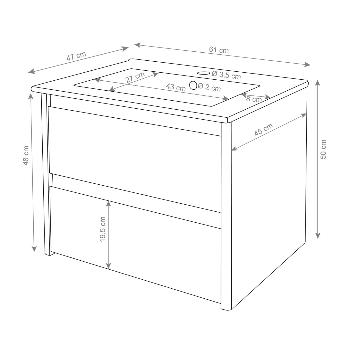 Badezimmerset MCW-B19, Waschtisch Spiegelschrank Hängeschrank, hochglanz ~ schwarz