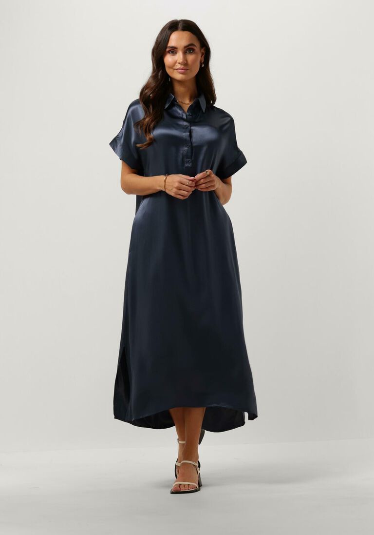 CIRCLE OF TRUST donkerblauwe circle of trust midi jurk aubree dress