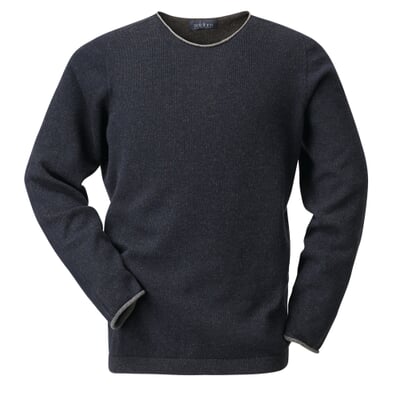 Herrenpullover Merinowolle, Blaubraun
