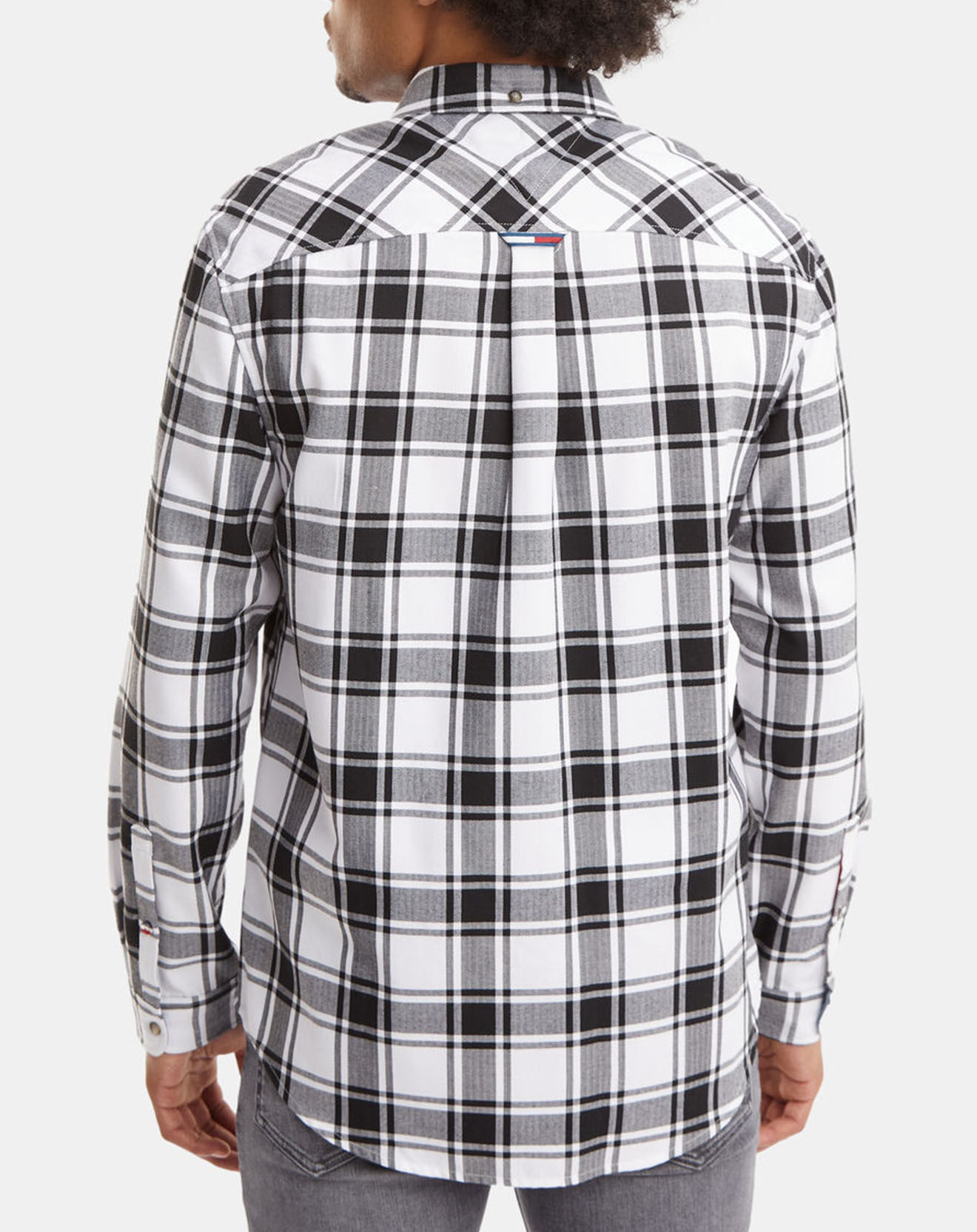 Tommy Jeans Chemise droite en Flanelle à carreaux blanc/noir
