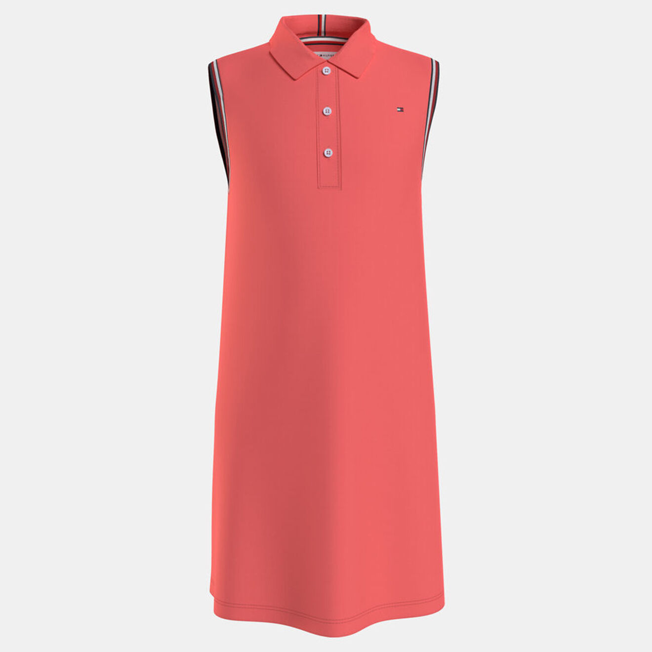 Tommy Hilfiger Robe polo en Coton bio piqué sans manches rose saumon