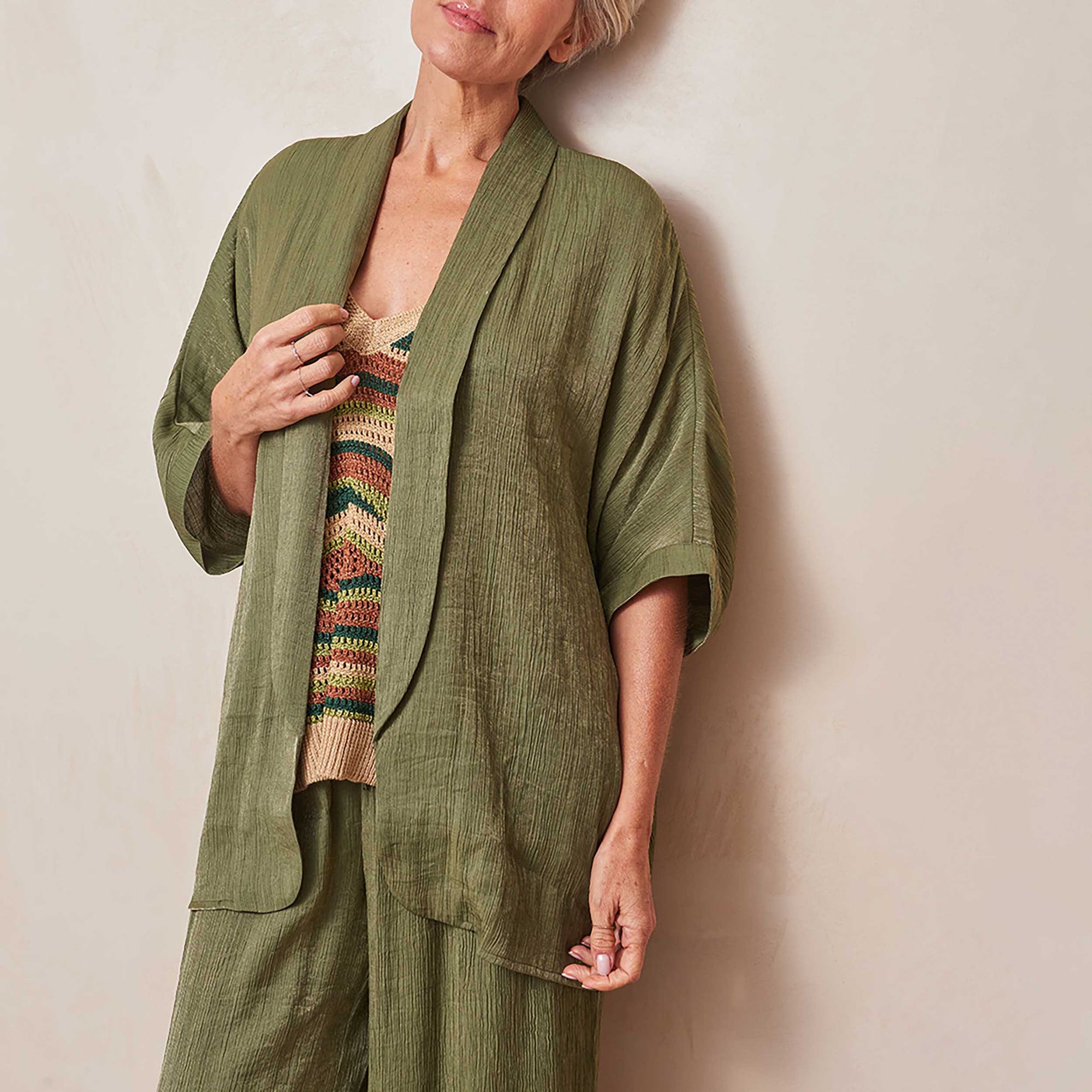 Kimono Femme kaki