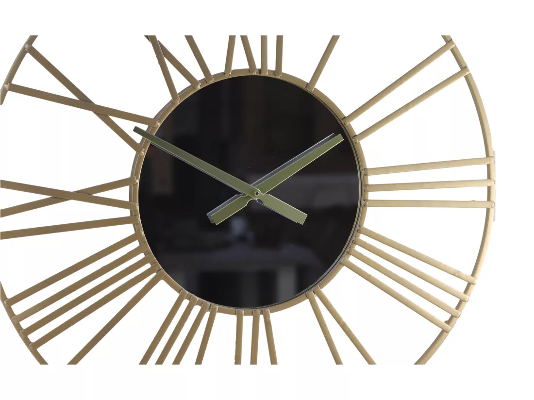 Roman - Horloge murale - fer - coloris doré - 80 x 5 x 80 cm