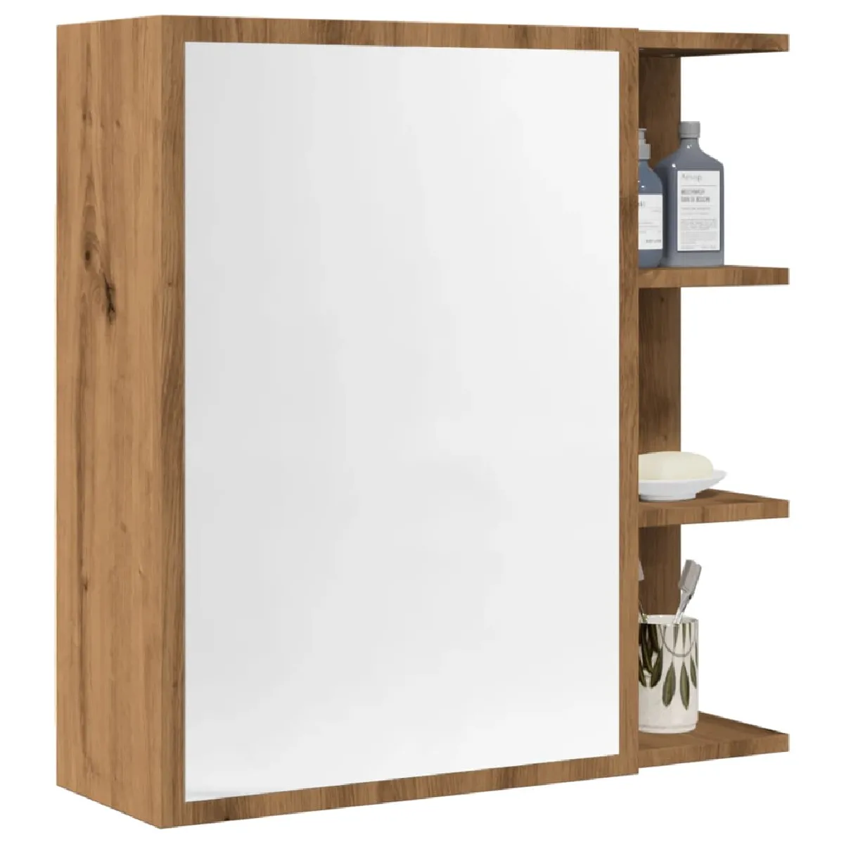 vidaXL Armoire à miroir - Chêne artisanal