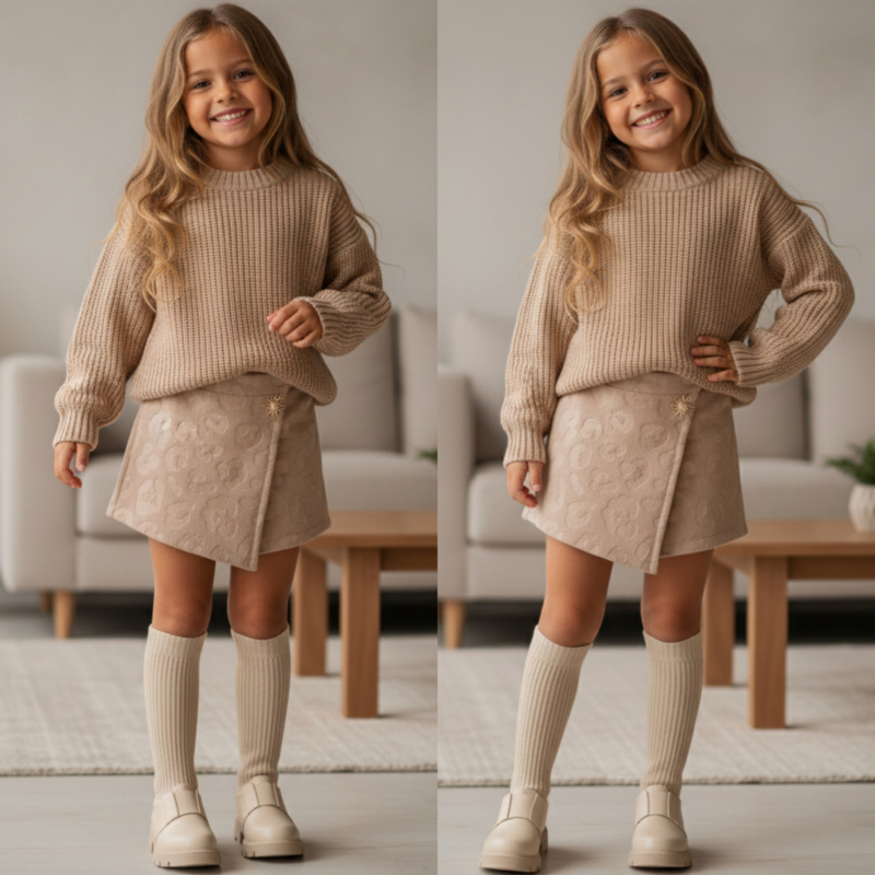 Leopard Chic Skort - beige