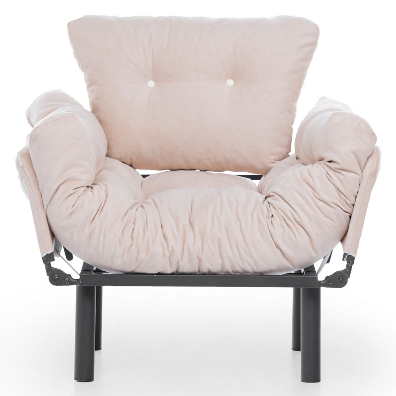 Wooden Art Fauteuil Nitta crème - 60x53x45 cm