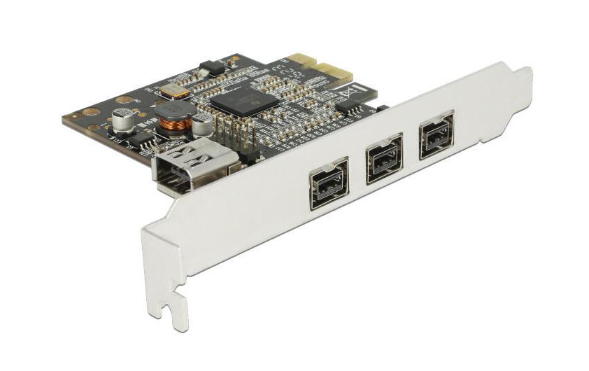 PCI-Express-Karte 3x FW B extern + 1x intern FW APCI Express Karte mit 3 externen FireWire B- und einem internen FireWire A-Anschluss