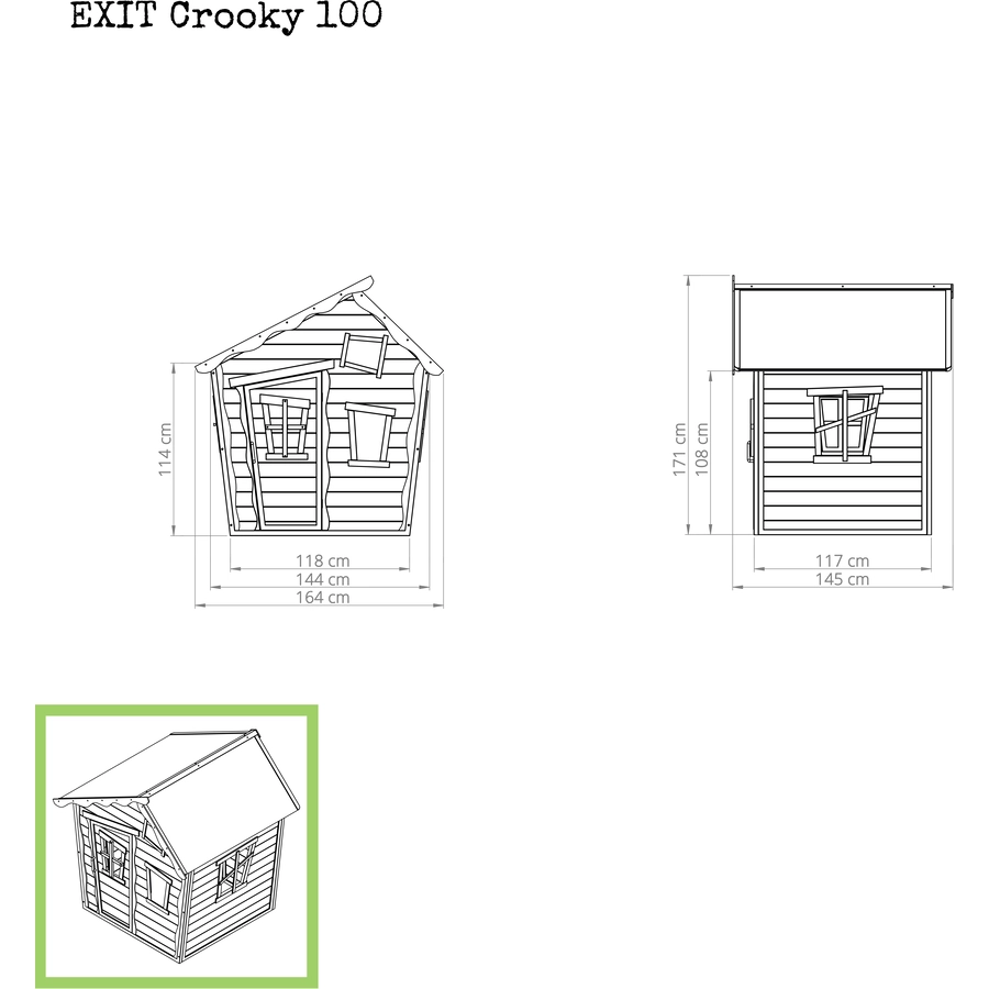 EXIT Crooky 100 Holzspielhaus - graubeige