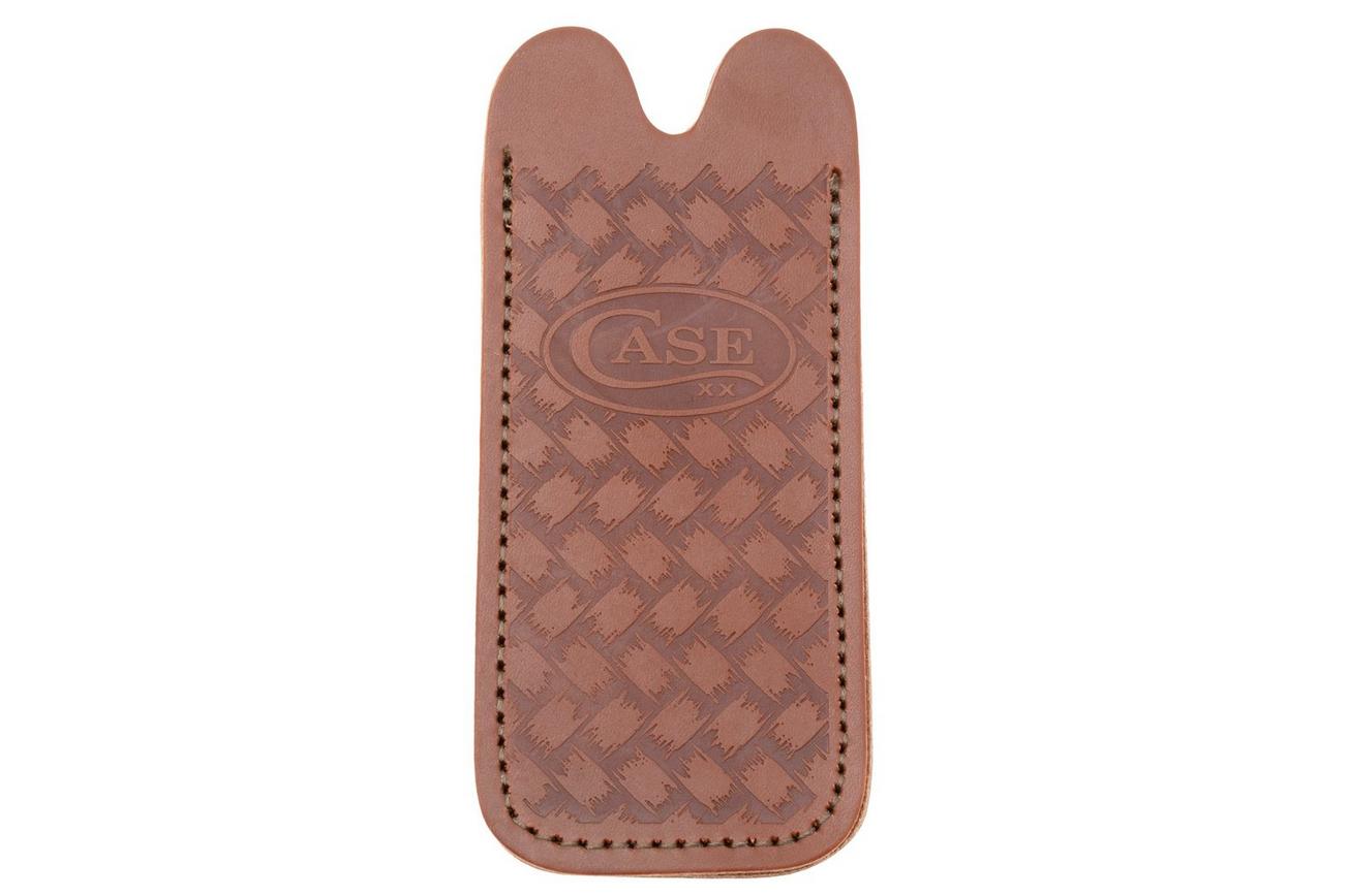 Case Knife Slip Herringbone 41412 Genuine Brown Leather, lederen foedraal