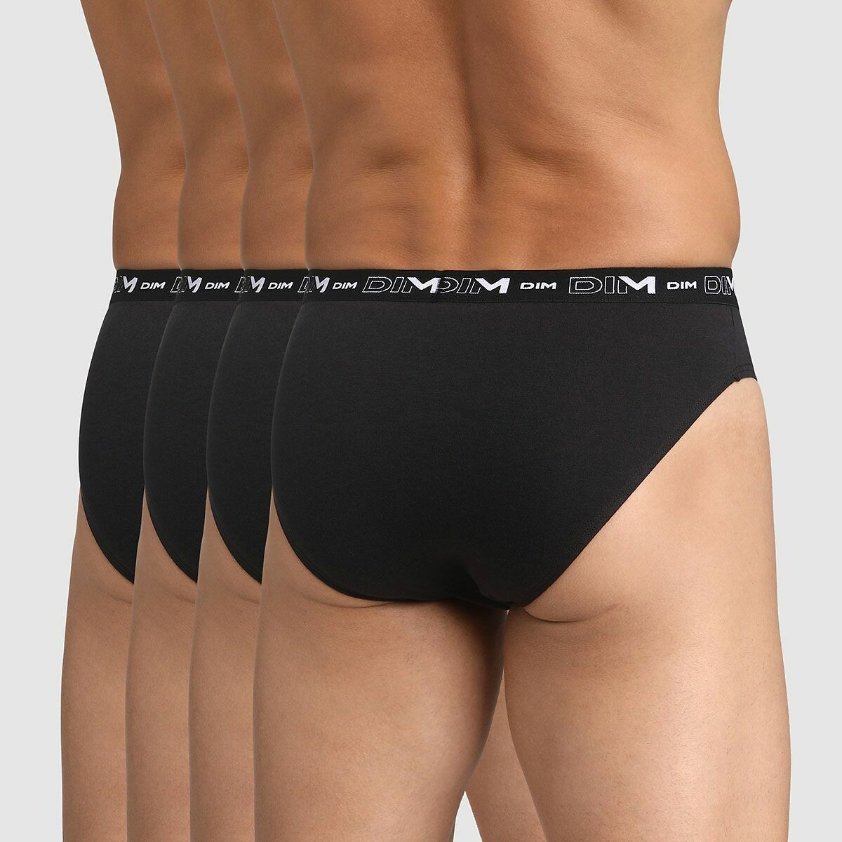 DIM<br>Conjunto de 4 cuecas lisas de algodão elástico