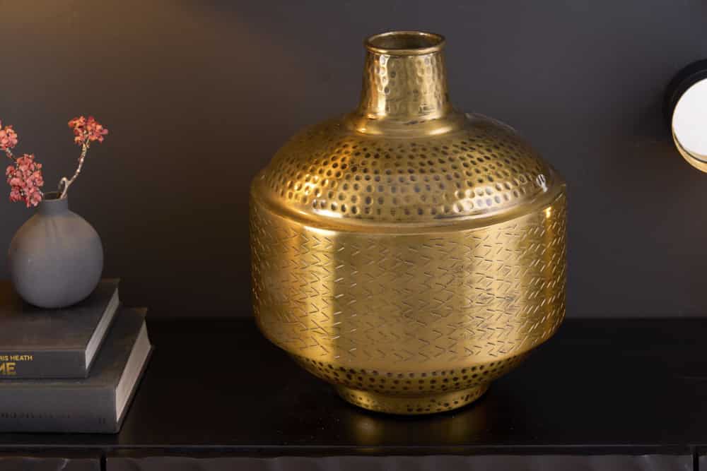 Elegante Vase ORIENT 35cm gold Hammerschlag Design