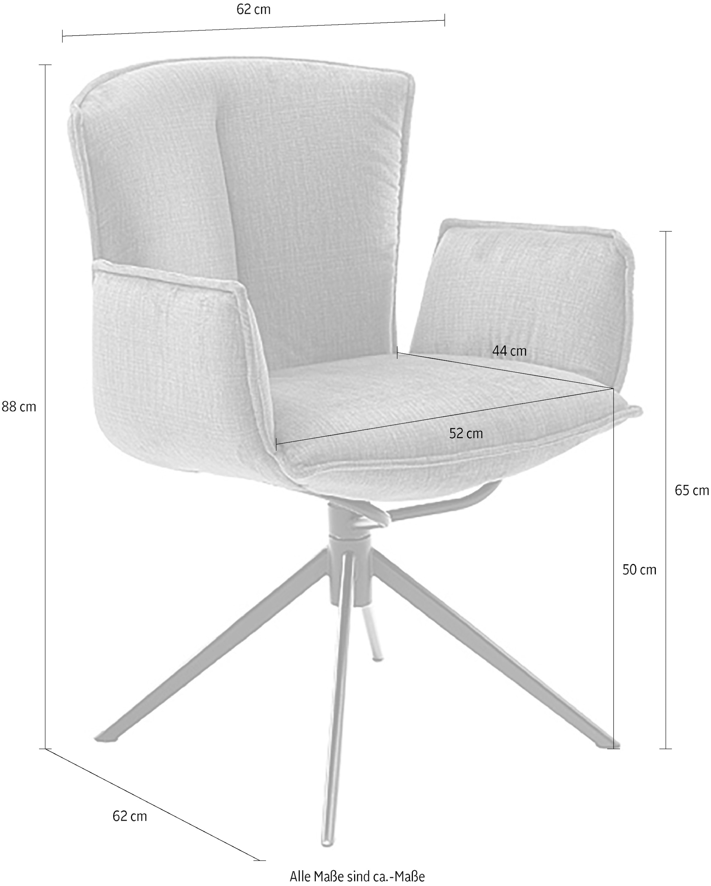 MCA furniture 4-Fussstuhl »NALON Esszimmerstuhl (2er Set) - Stuhl« (Set) 2 Stk.360° drehbar, Schwingfunktion, Metall, Veloursoptik, belastbar 120 kg