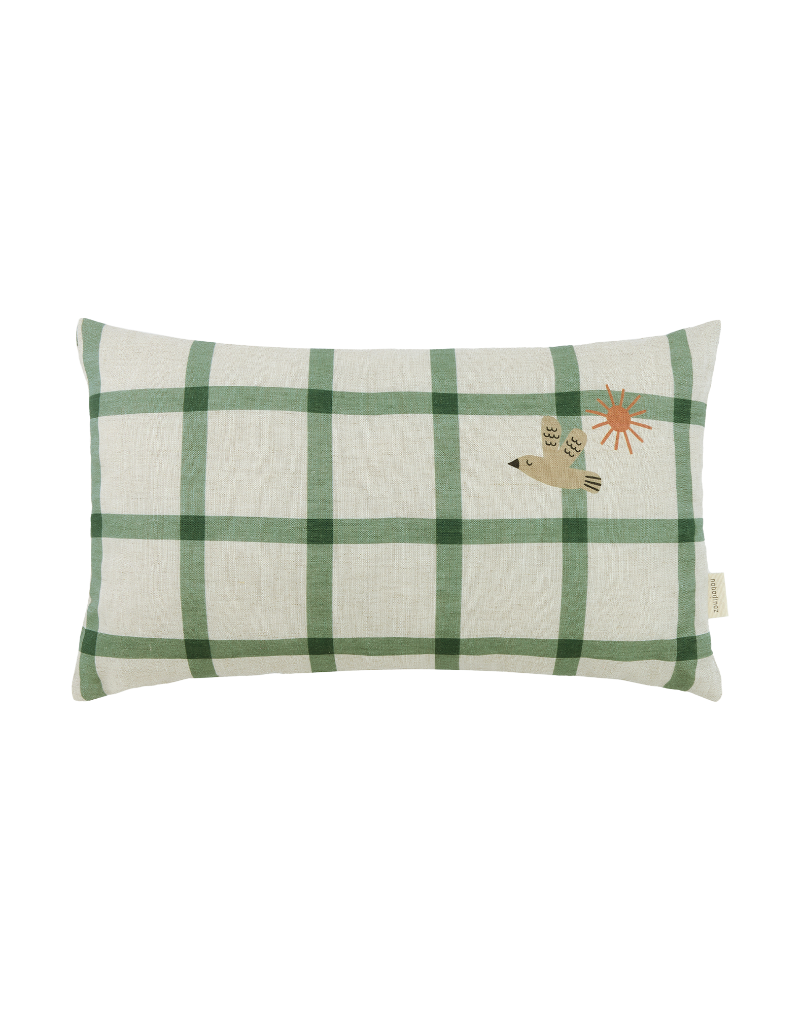 Coussin rectangulaire en lin français vibes m | Vert