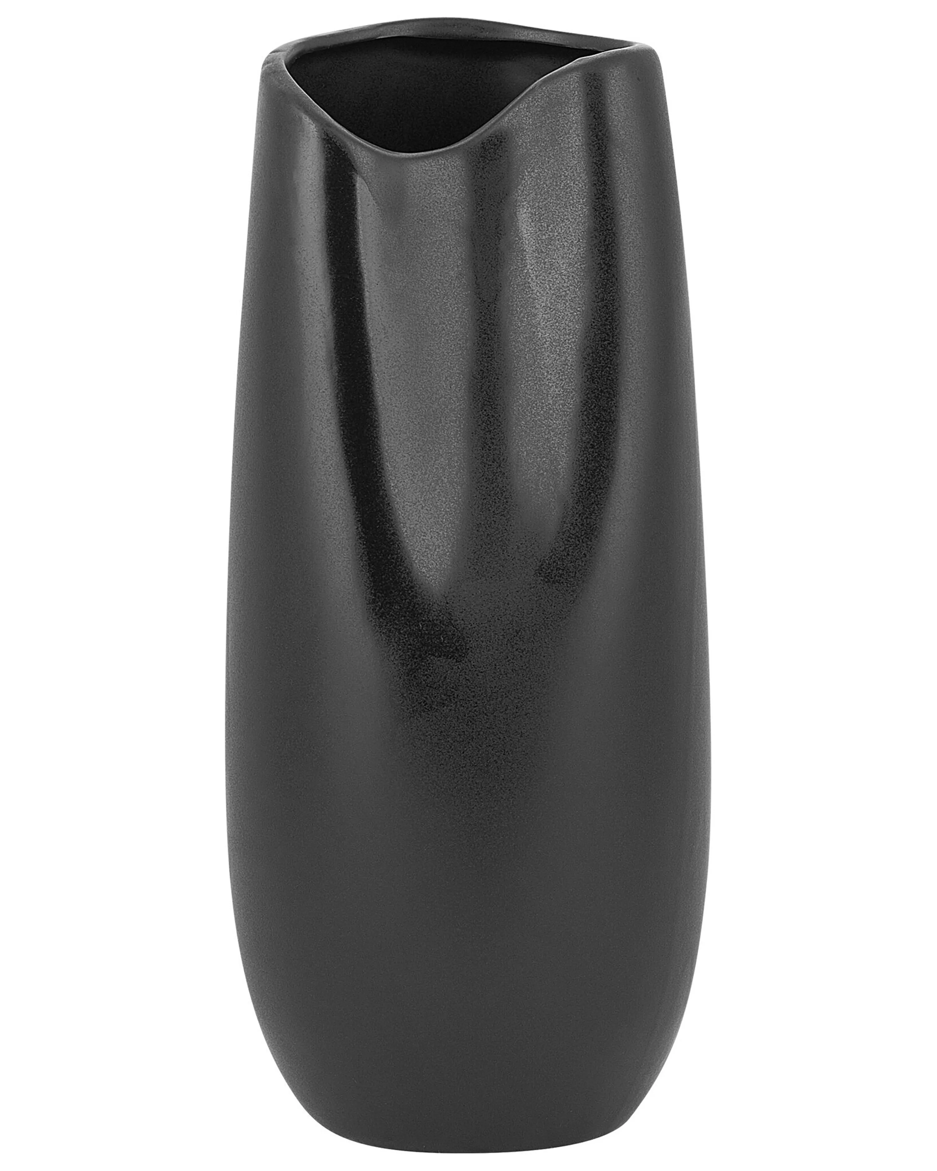 Decoratieve vaas DERBE Steengoed 32 cm Zwart