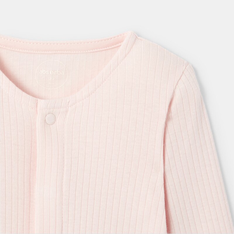 Body manches longues en coton rose naissance Absorba Rose
