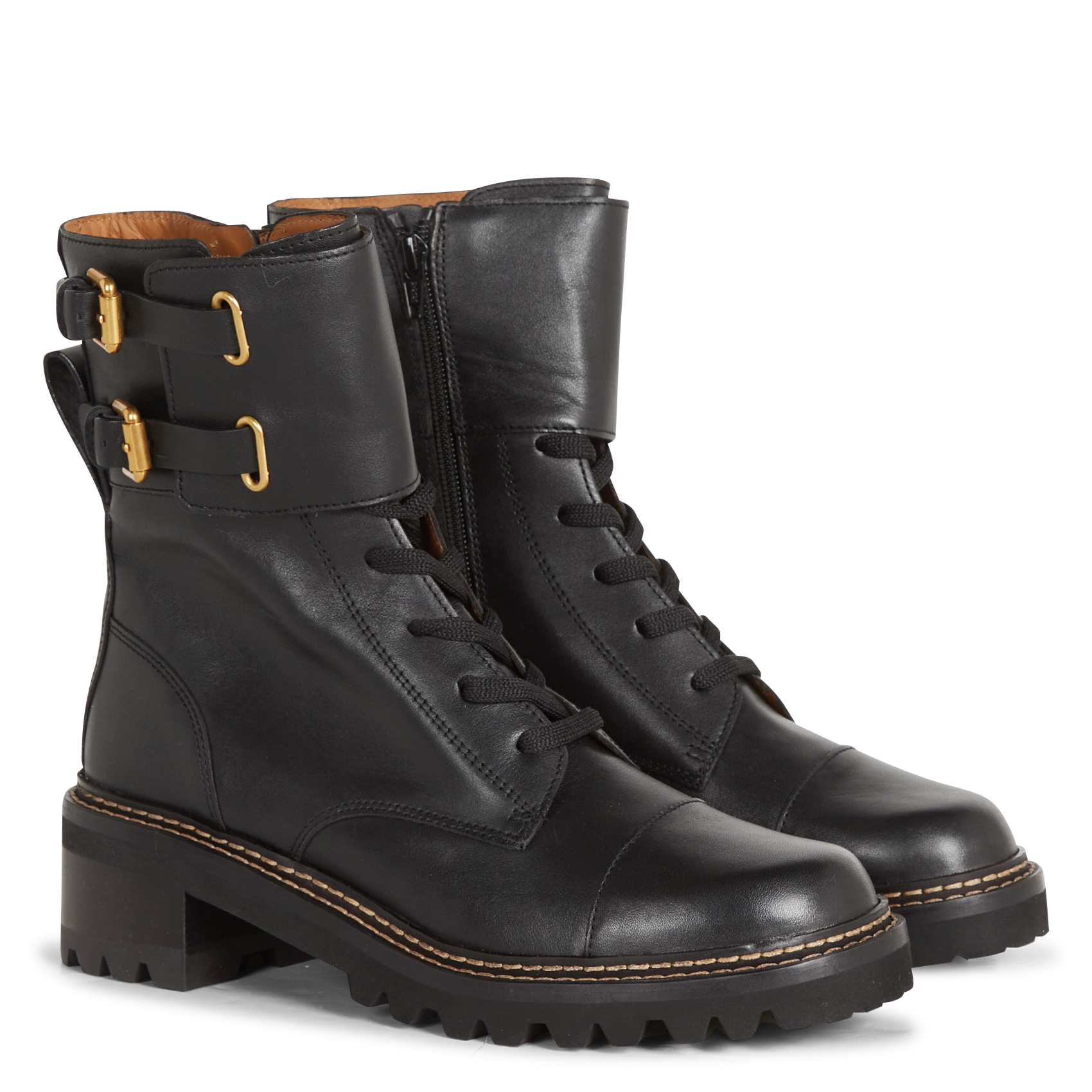 Bottines en cuir de bovin | Noir