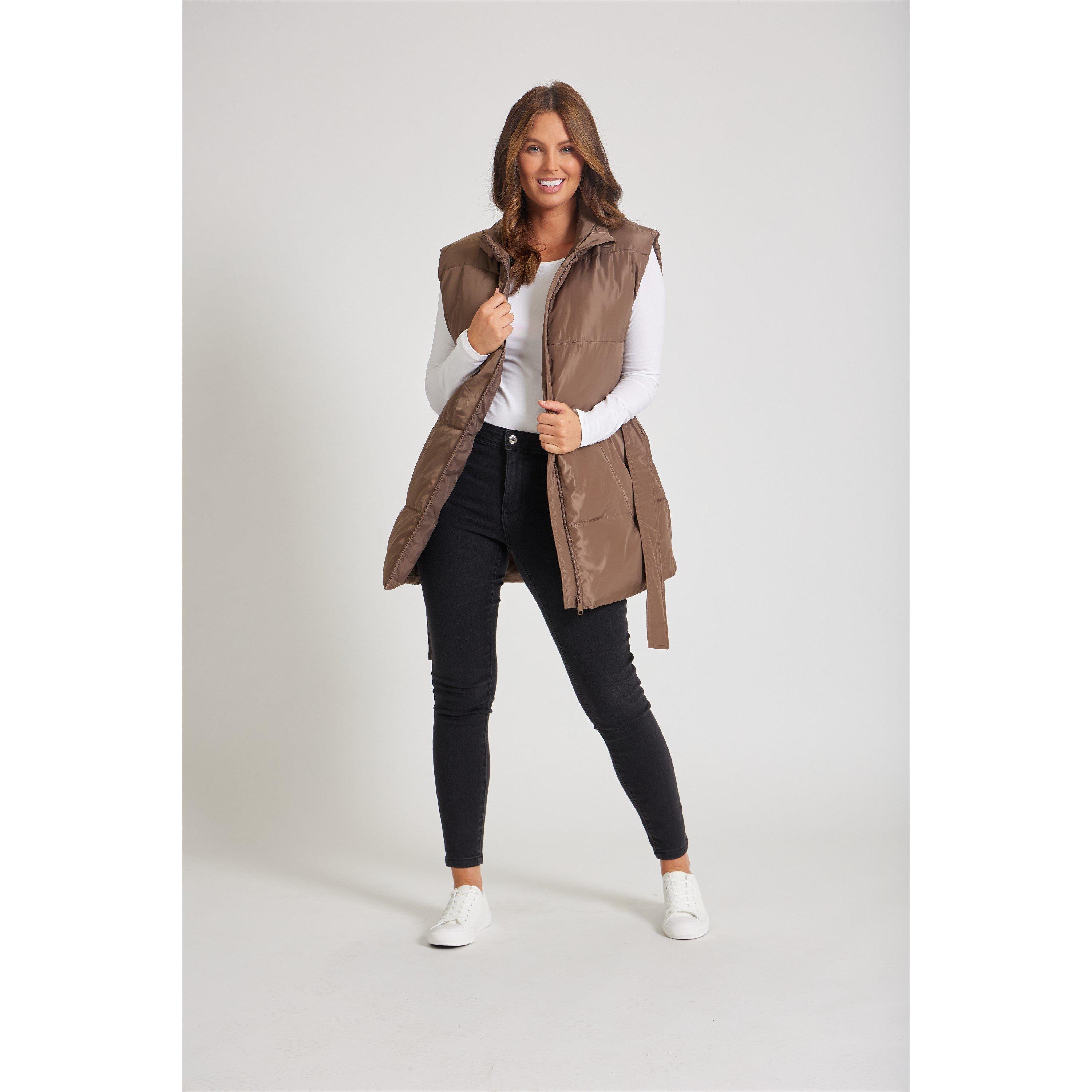 Be You Belted Belted Tie Padded Gilet
