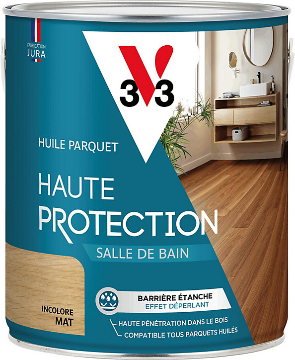 Huile parquet haute protection salle de bain V33 incolore mat 2,5L