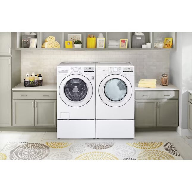 Secadora elétrica empilhável LG de 7,4 pés cúbicos (branca) com certificação ENERGY STAR.