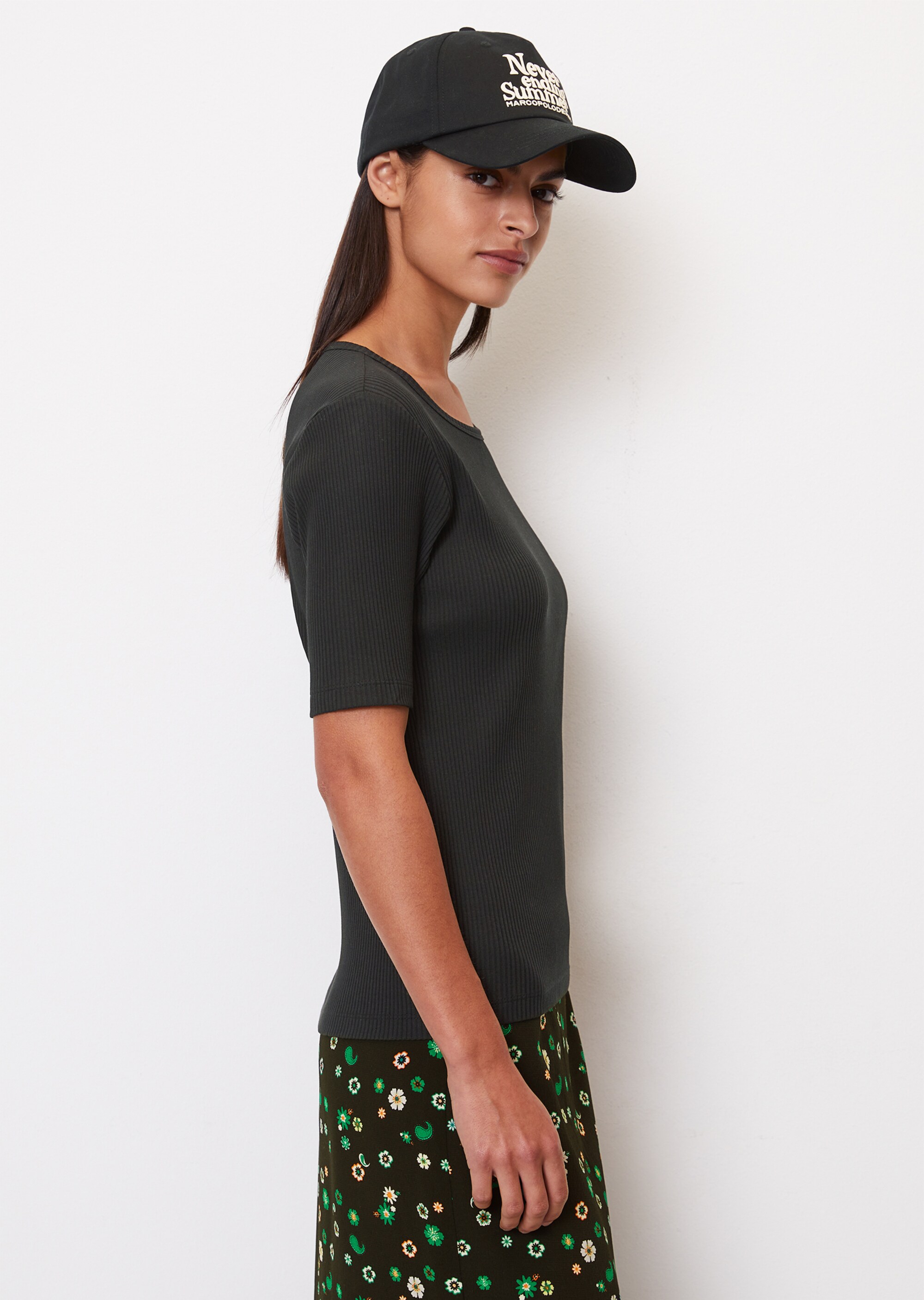 T-Shirt slim aus Ripp-Jersey
