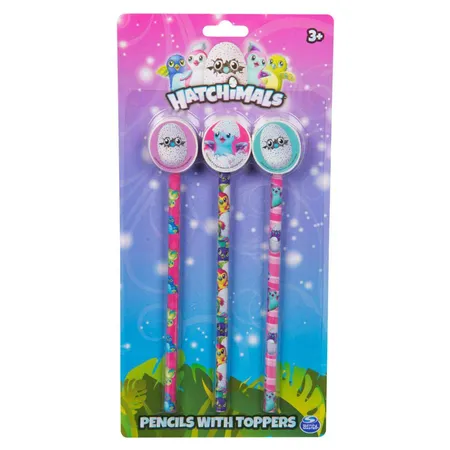 Sambro Hatchimals Bleistiftset, 3 Stifte mit Topper