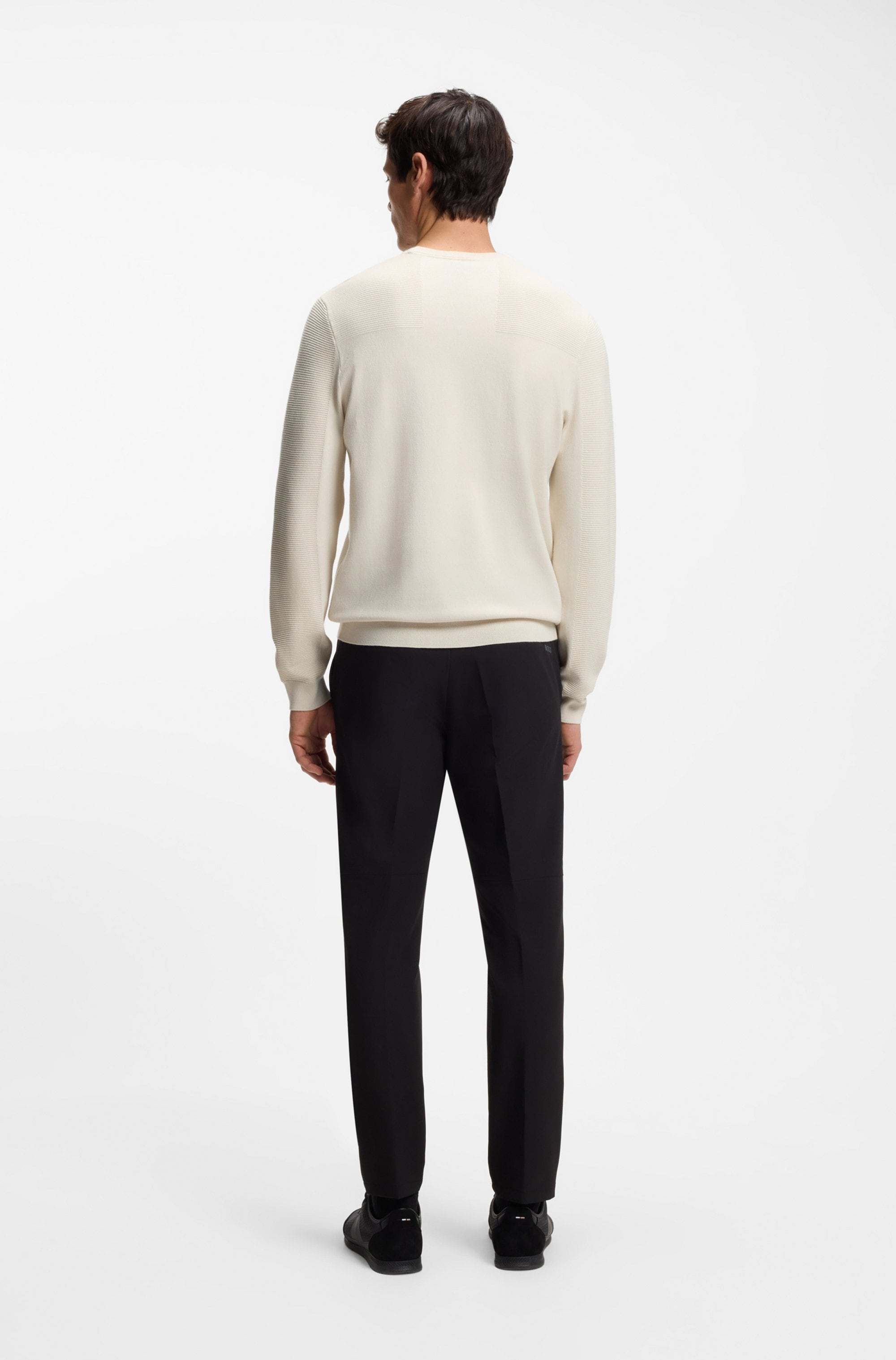 BOSS GREEN Strickpullover »KN Momentum-X CN«, Rundhalsausschnitt, Regular Fit, kontrast HD-Logo