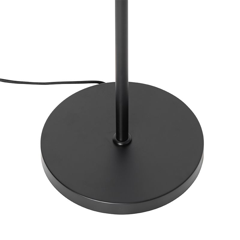 Vloerlamp zwart met goud met smoke glas 3-lichts - Zuzanna