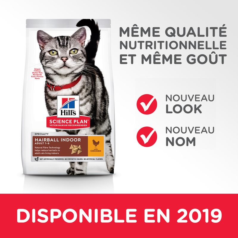 Hill's Science Plan Adult Hairball & Indoor poulet sur bitiba.fr