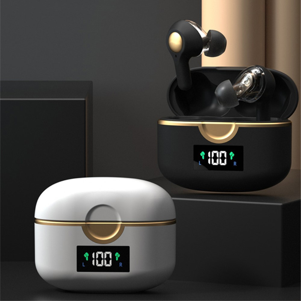 Kabellose TWS Bluetooth 5.0 In-Ear Kopfhörer Headset   Ladecase mit Ladeanzeige (400mAh) - Schwarz