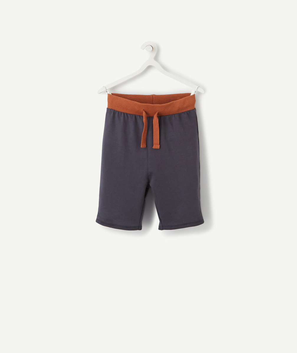 LE PANTALON JOGGING BLEU MARINE ET TERRACOTTA EN COTON PIMA