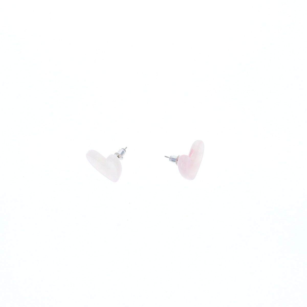 Boucles d'oreilles cœur rose Roodoudou