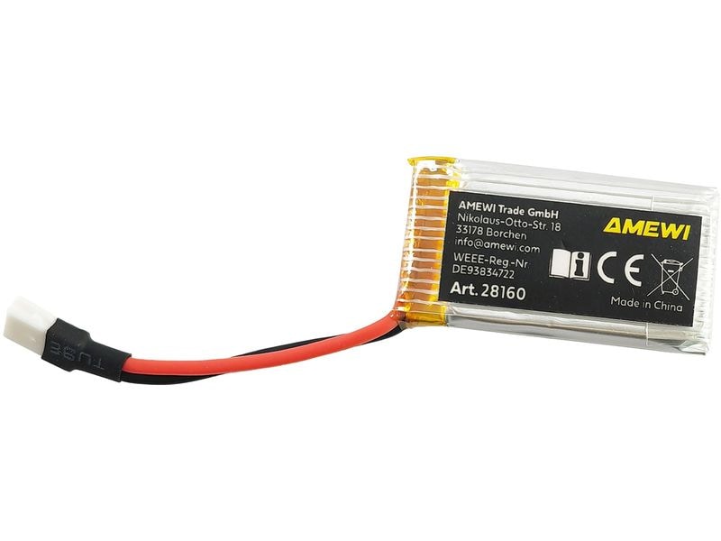 Amewi RC-Akku LiPo 1S 3.7 V 300 mAh 25C JST-Molex Hochleistungsfähiger LiPo Akku für RC-Modelle
