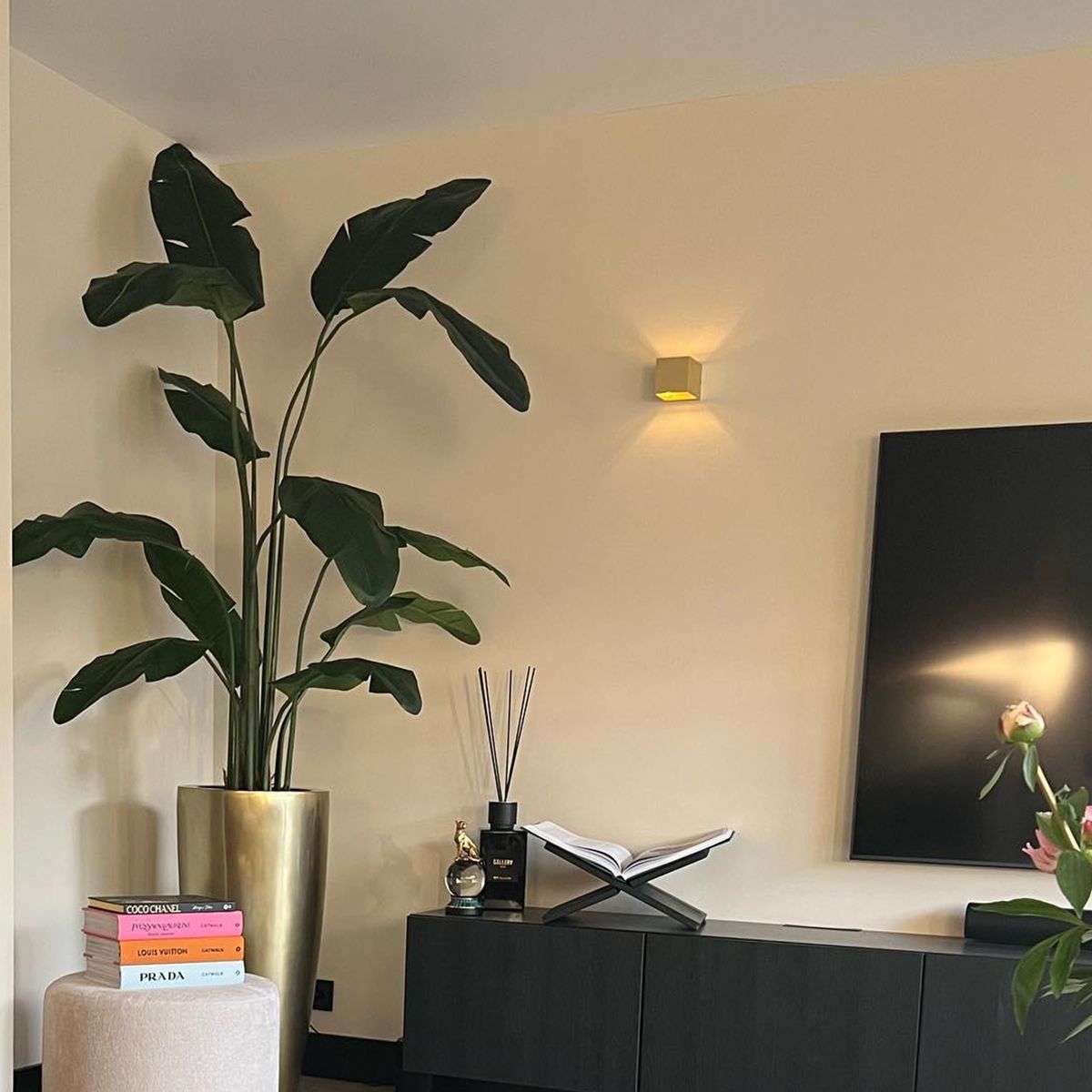 Moderne wandlamp goud met lichteffect - Transfer