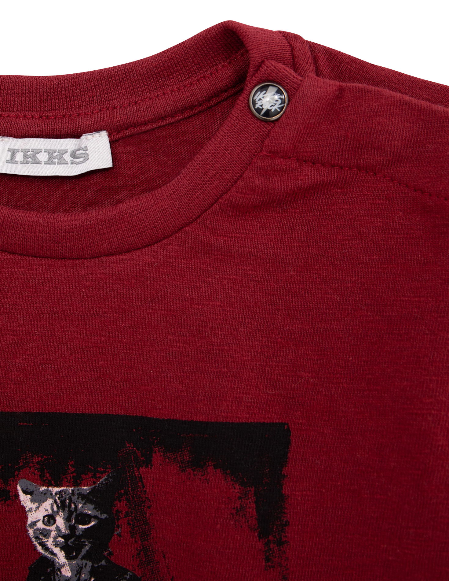 Tee-shirt manches longues en coton mélangé| Rouge