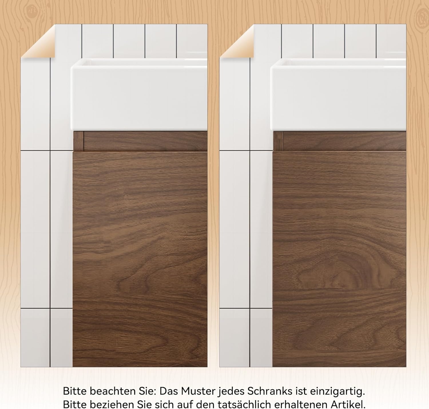 HOROW Badmöbel Set 40 cm, Waschbecken mit Unterschrank, Kleiner Waschbeckenunterschrank Hängend Badezimmerschrank, WC Aufsatzwaschbecken Klein für kleine Bäder, Dunkelbraun