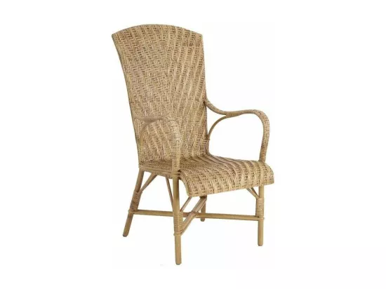 Fauteuil en manau et lame de rotin antique