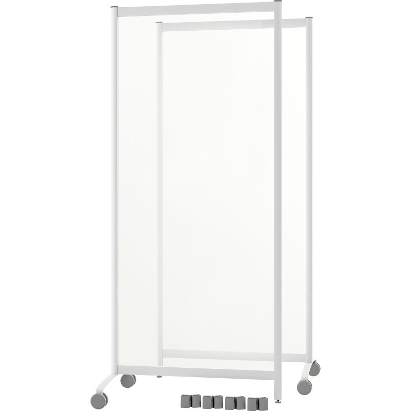 Pack de 2 cloisons transparentes en plexiglass H 170 x L 76cm sur roulettes