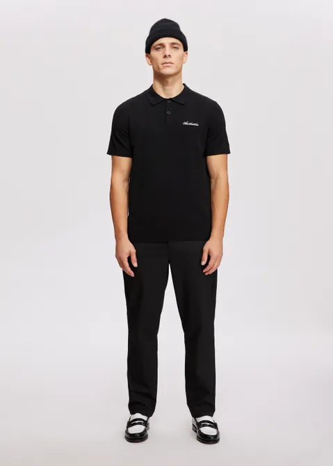 Polo met knoopsluiting zwart (ZWART)