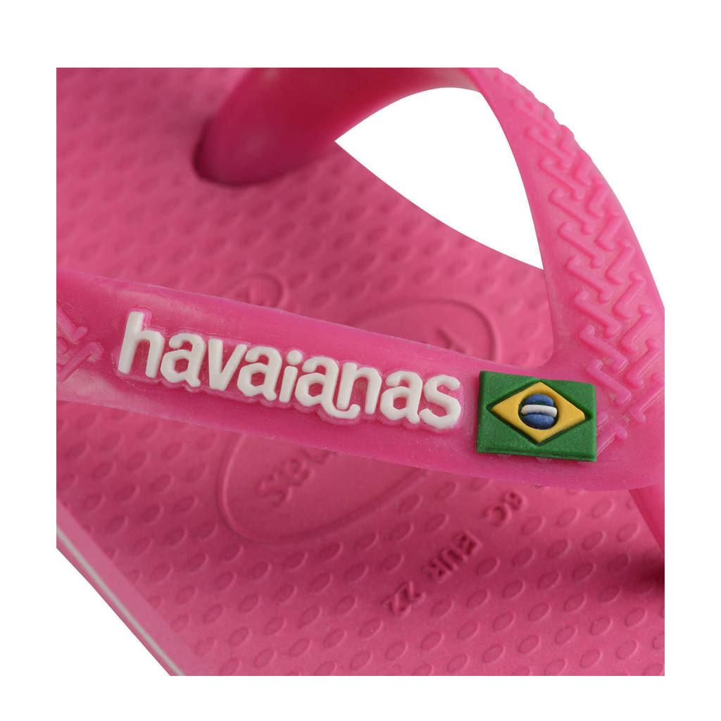 Havaianas Baby Brasil Logo IIteenslippers met hielbandje roze